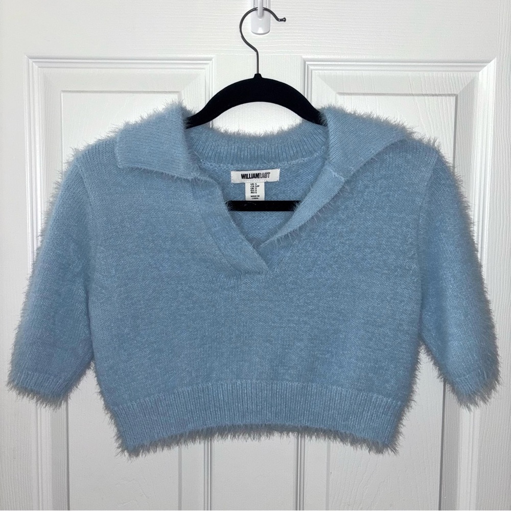 William Rast Sky Blue V-Neck Sweater